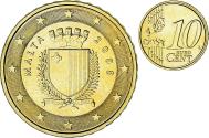 World Coins - Malta, 10 Euro Cent, 2008, Paris, , Brass, KM:128