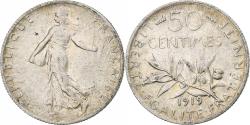 World Coins - France, Semeuse, 50 Centimes, 1919, Paris, , Silver, KM:854