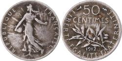 World Coins - Coin, France, Semeuse, 50 Centimes, 1912, , Silver, Gadoury:420