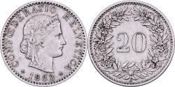 World Coins - Switzerland, 20 Rappen, 1883, Bern, Nickel, , KM:29