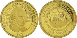 World Coins - Liberia, 25 Dollars, Mozart, 2000, American Mint, , Gold, KM:625