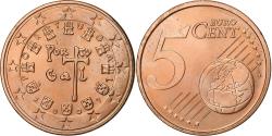 World Coins - Portugal, 5 Euro Cent, 2007, Lisbon, Copper Plated Steel,