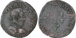 World Coins - France, Henri III, Double Tournois, Poitiers, Copper, , Gadoury:455