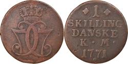 World Coins - Coin, Denmark, Christian VII, Skilling, 1771, Copenhagen, , Copper