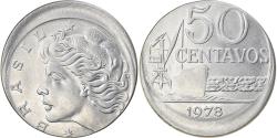World Coins - Coin, Brazil, 50 Centavos, 1978, error off center strike, , Stainless