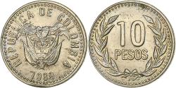 World Coins - Colombia, 10 Pesos, 1989, Zinc Copper Nickel, , KM:281.1