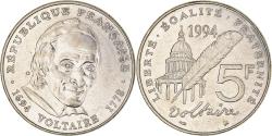 World Coins - Coin, France, Voltaire, 5 Francs, 1994, Paris, , Nickel, KM:1063