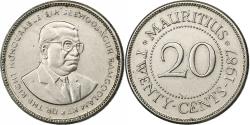 World Coins - Mauritius, 20 Cents, 1987, Nickel plated steel, , KM:53