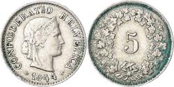 World Coins - Coin, Switzerland, 5 Rappen, 1944, Bern, , Copper-nickel, KM:26