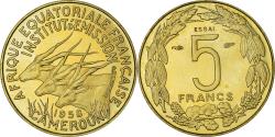 World Coins - Coin, Cameroon, 5 Francs, 1958, Paris, ESSAI, , Aluminum-Bronze, KM:E7