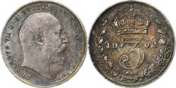 World Coins - Great Britain, Edward VII, 3 Pence, 1902, Silver, , KM:797.1