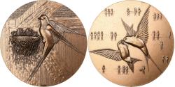 World Coins - France, Medal, Hirondelles, n.d., Bronze, Bret,