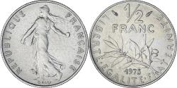 World Coins - Coin, France, Semeuse, 1/2 Franc, 1975, Monnaie de Paris, série FDC,