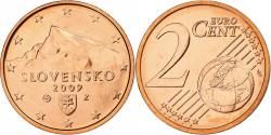 World Coins - Slovakia, 2 Euro Cent, 2009, Kremnica, Copper Plated Steel, , KM:96