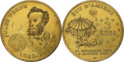 World Coins - France, 3 écus d'Amiens, Cirque Jules Verne, 1995, Brass,