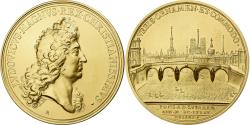 World Coins - France, Medal, Louis XIV, Le Pont Royal à Paris, Gilt Bronze, Molart,