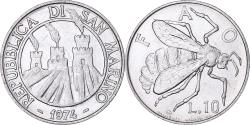 World Coins - Coin, San Marino, 10 Lire, 1974, Rome, F.A.O., , Aluminum, KM:33