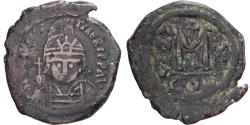 Ancient Coins - Maurice Tiberius, Follis, 591-592, Constantinople, Bronze, , Sear:494