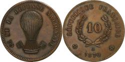 World Coins - France, 10 Centimes, Ballon monté, 1870, Paris, Specimen, Bronze,