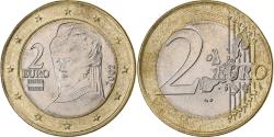 World Coins - Austria, 2 Euro, planchet error struck on 1 Euro, 2002, Vienna, Bi-Metallic