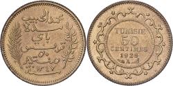 World Coins - Tunisia, Muhammad al-Habib Bey, 50 Centimes, 1928, Paris, Pattern