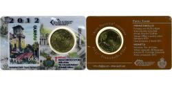 World Coins - San Marino, 50 Euro Cent, Prima Torre, Stamp and coin card, 2012, Rome, Nordic