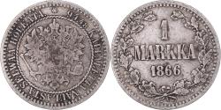 World Coins - Coin, Finland, Alexander II, Markka, 1866, Helsinki, , Silver, KM:3.1