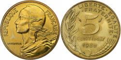 World Coins - France, 5 Centimes, Marianne, 1980, MDP, série FDC, Bronze-Aluminium,
