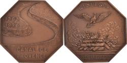 World Coins - France, Medal, Canal de Provence, History, 1975, , Bronze
