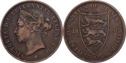 World Coins - Jersey, Victoria, 1/12 Shilling, 1888, Bronze, , KM:8