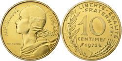 World Coins - France, 10 Centimes, Marianne, 1972, Paris, FDC, Aluminum-Bronze,