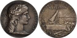 World Coins - France, Medal, Marine Marchande, Natation, Silver, Marey,
