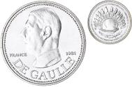 World Coins - France, Medal, Charles De Gaulle, Politics, 1981, , Silver