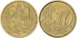 World Coins - France, 10 Euro Cent, 2001, Paris, Nordic gold,
