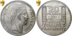 World Coins - France, 20 Francs, Turin, 1934, Paris, Silver, PCGS, MS(64), Le Franc:F.400
