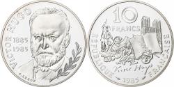 World Coins - France, 10 Francs, Victor Hugo, 1985, Paris, BE, Silver,