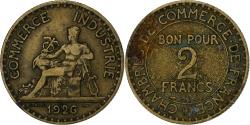 World Coins - France, 2 Francs, Chambre de commerce, 1926, Paris, Aluminum-Bronze,
