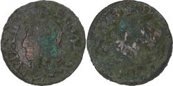World Coins - France, Louis XIII, Double Tournois, 1643, Tours, Type de Warin, Copper