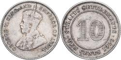 World Coins - Straits Settlements, George V, 10 Cents, 1926, London, Silver, , KM:29b
