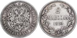 World Coins - Coin, Finland, Alexander II, 2 Markkaa, 1870, Helsinki, , Silver