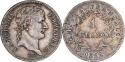World Coins - France, Napoleon I, 1 Franc, 1812, Paris, Silver, , Gadoury:447