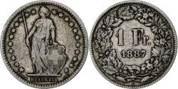 World Coins - Switzerland, Franc, 1887, Berne, Silver, , KM:24