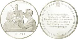 World Coins - France, Medal, Le laser, Sciences & Technologies, , Silver