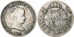World Coins - Spain, Isabel II, Real, Croat, 1847, Madrid, Silver, , KM:518.1