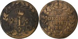 World Coins - France, Louis XVIII, Decime, 1815, Strasbourg, Bronze, , Gadoury:196
