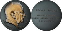 World Coins - France, Medal, Edgar Faure, Sénateur du Jura, Politics, Society, War
