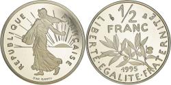 World Coins - Coin, France, Semeuse, 1/2 Franc, 1995, Paris, Proof / BE, , Nickel