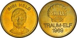 World Coins - Germany, Token, Shell, Traum-Elf, Football, Sigi Held, 1969,
