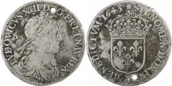 World Coins - France, Louis XIII, 1/4 écu, 2e poinçon de Warin, 1643, Paris, Silver