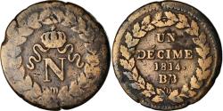 World Coins - Coin, France, Napoléon I, Decime, 1814, Strasbourg, point after date only